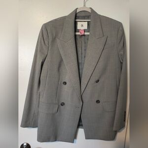 Banana Republic Grey Double-Breasted Blazer Sz 4